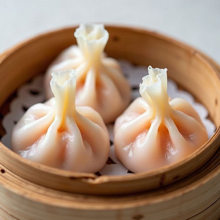 1. Steamed Shrimp Dumplings (Har Gow) (3 pcs)
