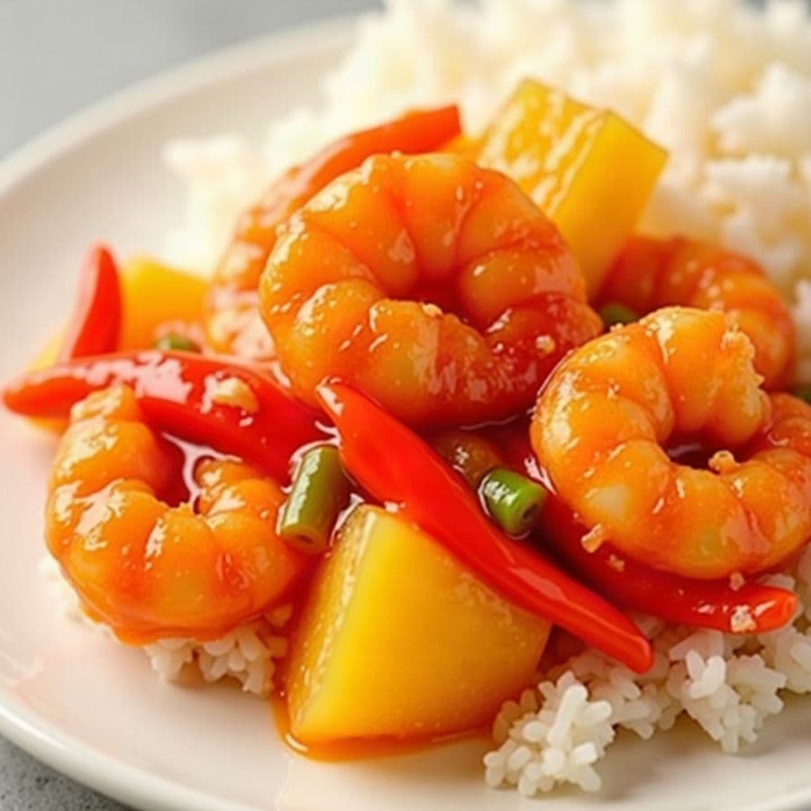 Sweet and Sour Shrimp (Including Rice)